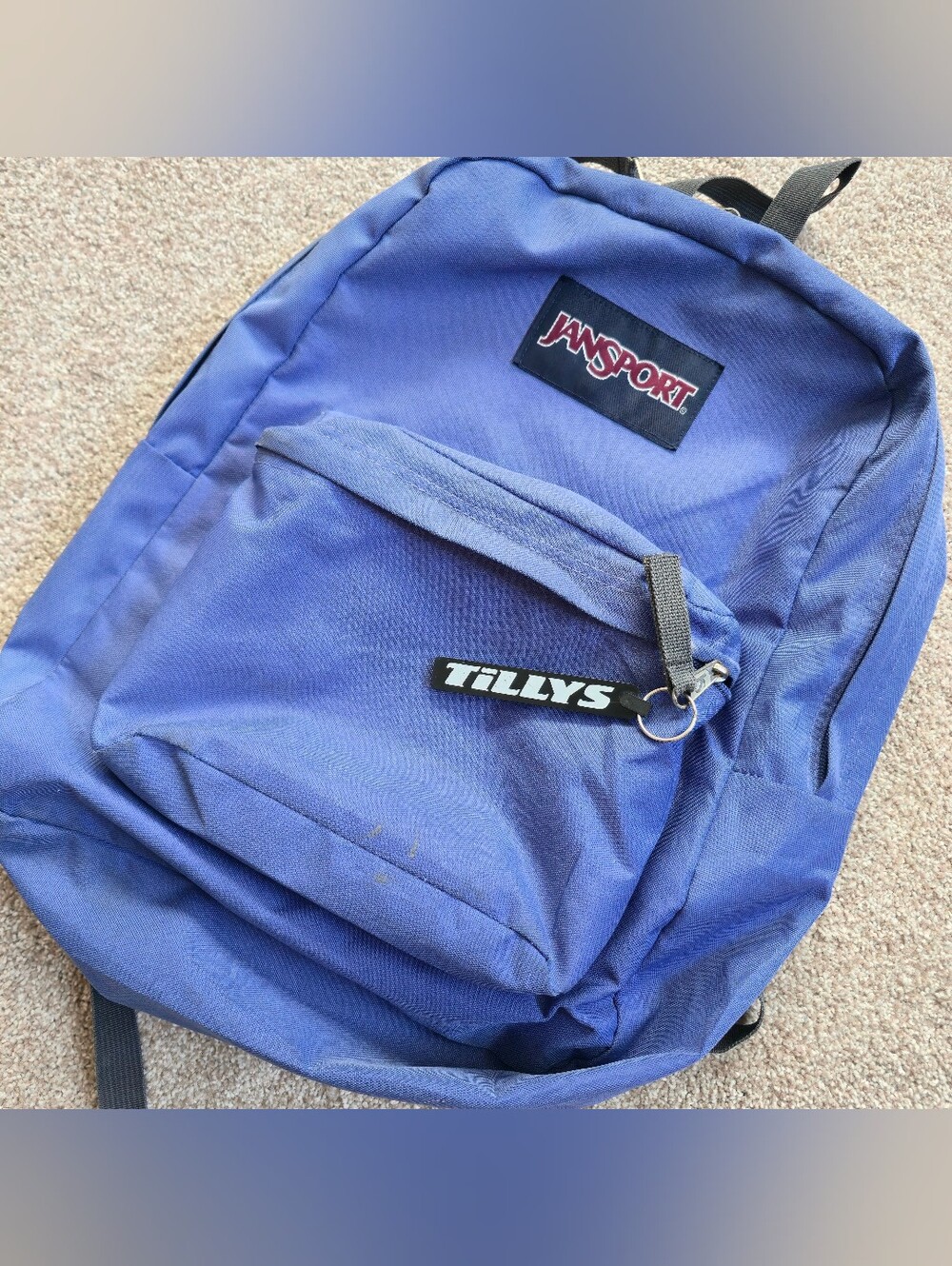 JanSport SuperBreak Light Blue Backpack Adjustable Strap Outer Pockets Classic